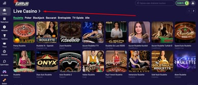 Live-Spiele im TuffPuff Casino