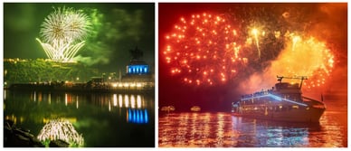 Rhein in Flammen Koblenz – Feuerwerk am Deutschen Eck und Show vom Schiff auf dem Rhein