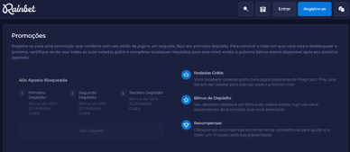Encontre o promo code no RainBetCasino