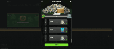 Recompensas em euro da promoção WinStreak no Ra Ra Win Casino