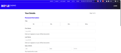 BoyleSports Account Setup