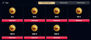 Loja de recompensas do Casino Online Slotz para jogadores VIP