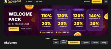 Willkommensbonus im FortunJack Casino