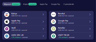 Betmatch befizetési módszerek - bankkártya, e-pénztárca, kriptovaluta