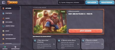 500% Bonus in Casino Bearo