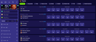 Apostas desportivas no Browinner