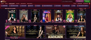 Live-Spiele im Dice Palace Casino