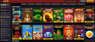 Jackpot-Spiele im Wintino Casino