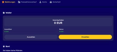 Spieler-Wallet – Auszahlung der Gewinne