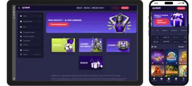 Casino bonus 300 % Opabet sur mobile et tablette.