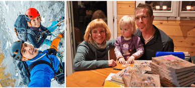 Dani Arnold und seine Frau mit Tochter