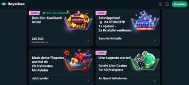 RoyalSea Bonus für Schweizer Spieler