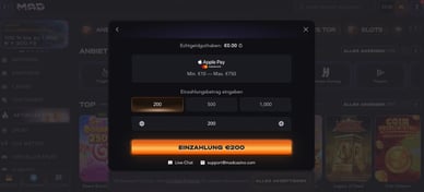 Casino mit Apple Pay und einer Mindesteinzahlung