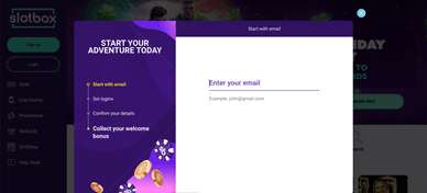 Sign Up at Slotbox Casino