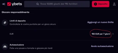 Come imposto i miei limiti prima di iniziare Limite di deposito mensile impostato nel mio conto di gioco