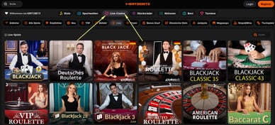 Live-Casino mit Dealer von Hertzbetz