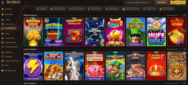 BetWest: Jackpot-Spiele 