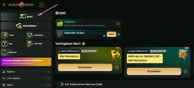 Goldzino Bonusangebote und Aktionen