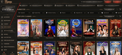 Live-Spiele im Kyngs Casino