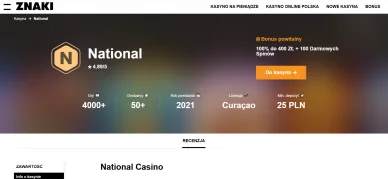 Recenzja kasyna National na stronie Znaki.FM Recenzja kasyna National na Znaki