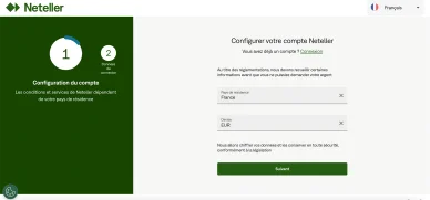 Configuration du compte Neteller en France.