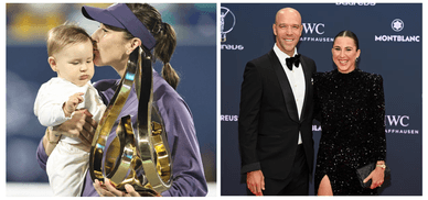 Belinda Bencic, ihre Tochter und ihr Ehemann