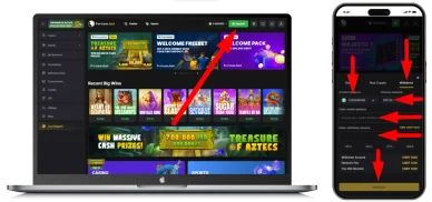 オンラインカジノからテザーで出金