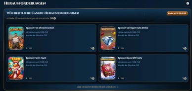 Casino Wonder Luck Herausforderungen