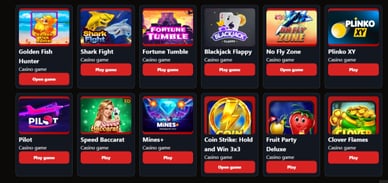 Glücksspiele im SpinFormula Casino