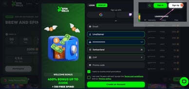 Registrierung im SpinMills Casino