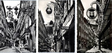 Historische Ansicht der Getreidegasse