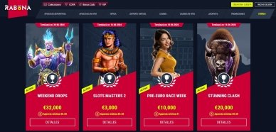 Torneos disponibles en el sitio web del casino Rabona