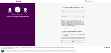 Page d’inscription Skrill pour configurer un compte personnel.