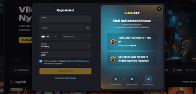 Amonbet regisztráció