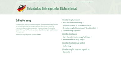 Online-Beratungsangebote Glücksspielsucht Beratung