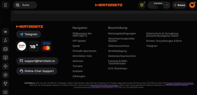 Lizenzierung des Casinos Hertzbetz