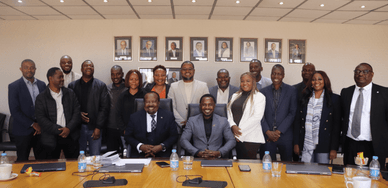 Simson Haulofu durante visita institucional à NamPower