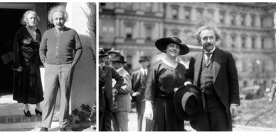 Albert Einstein und seine zweite Ehefrau Elsa Löwenthal