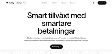 Skärmdump av Trustlys officiella webbplats