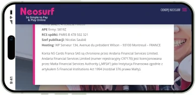 Bezpieczeństwo system płatności Neosurf