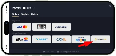Binance Pay Casino online metoda płatności Binance Pay