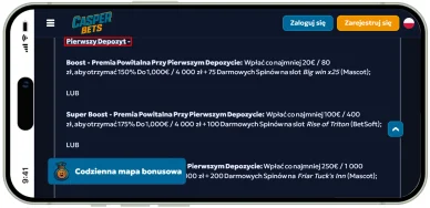 Pierwszy Depozyt Pierwszy depozyt w CasperBets