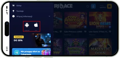Kasyno Rioace mobilne aplikacji
