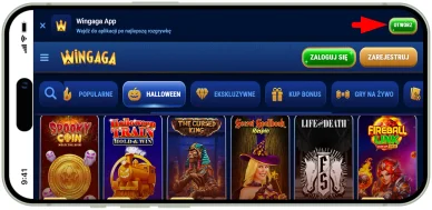 WinGaga aplikacja mobilną