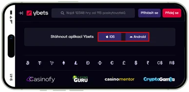 Ybets mobilní aplikace Mobilní aplikace Ybets