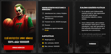 Jokery sport fogadás bónusz és online fogadási ajánlat