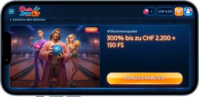 Willkommenspaket DudeSpin DudeSpin Bonus für die Registrierung