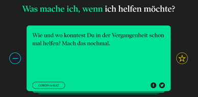 Coron-A-Mat Tippkarte zur Kategorie ich helfen möchte mit Impuls zur Solidarität in der Krise