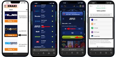 Talletus Rapid Transfer kasinot