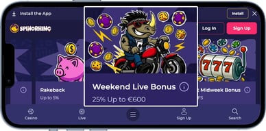 Live casino cashback